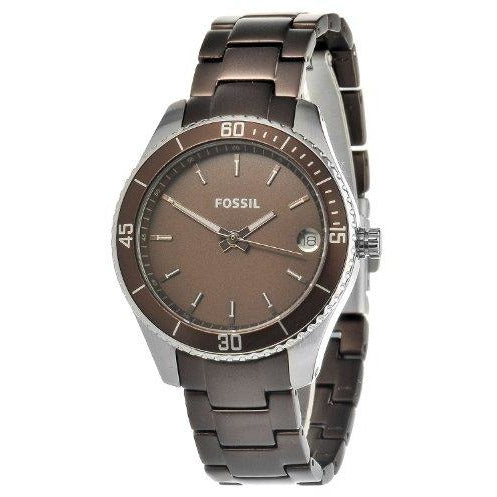 Fossil Women's ES3041 Stella Mini Brown Aluminum and Stainless Steel Watch