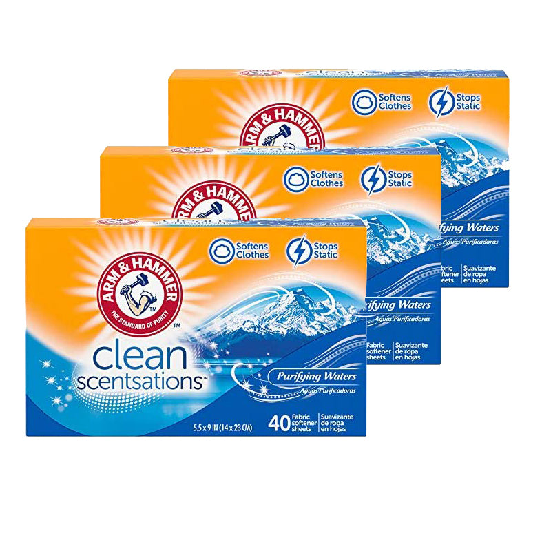 ARM & HAMMER Fabric Softener Sheets 40 ct per box "3-PACK"