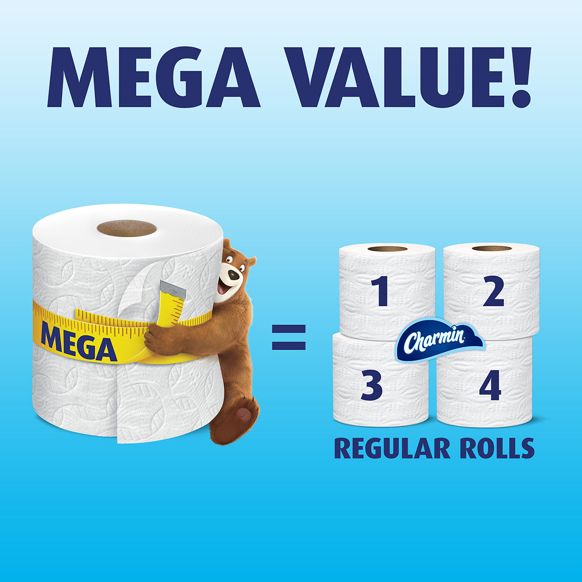 Charmin Ultra Strong Toilet Paper, 6 Mega Rolls = 24 Regular Rolls