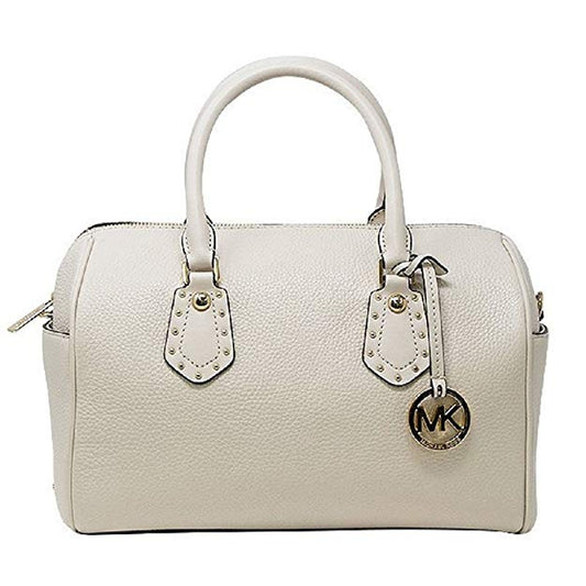 Michael Kors Aria Medium Leather Satchel Studded Ecru (35S8GXAS2L)