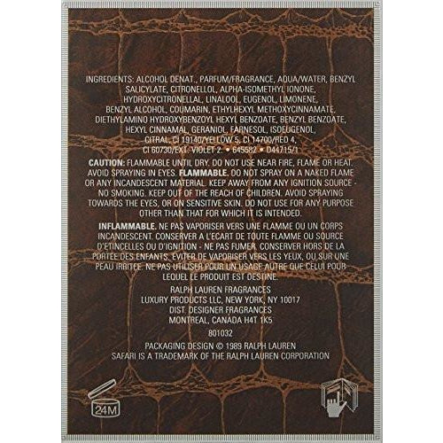 Ralph Lauren Safari Women Eau De Parfum Spray, 2.5 oz. 75 ml.