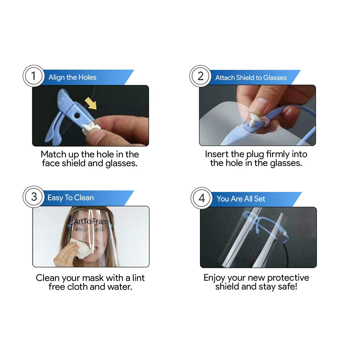 Protective Face Shield Fully Transparent Face and Eye Protection