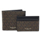 Michael Kors Set Two Piece Leather Billfold Wallet With Card Case (Brown PVC) 36H9LGFF7B
