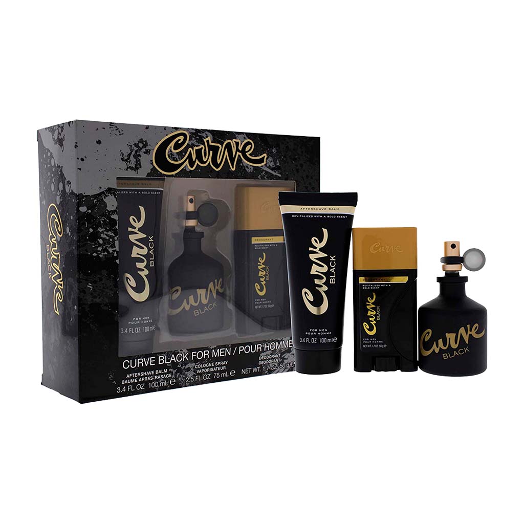 Liz Claiborne Curve Black 4pcs Gift Set EDT Men – Rafaelos