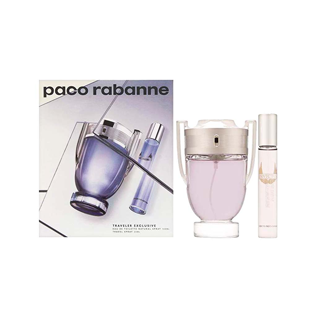 Paco Rabanne Invictus 2 pc Gift Set EDT 3.4 oz 100 ml Men