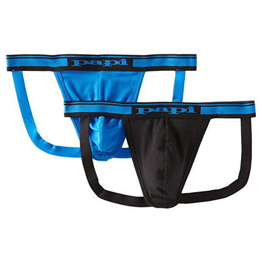 Papi Men's 2-Pack Cotton Stretch Jock Strap Black (980910)