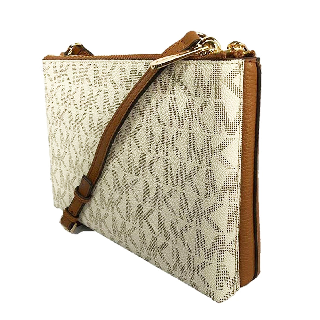 Michael Kors Jet Set Travel Double Zip Crossbody (35F7GTVM3B) Vanilla/Acrn