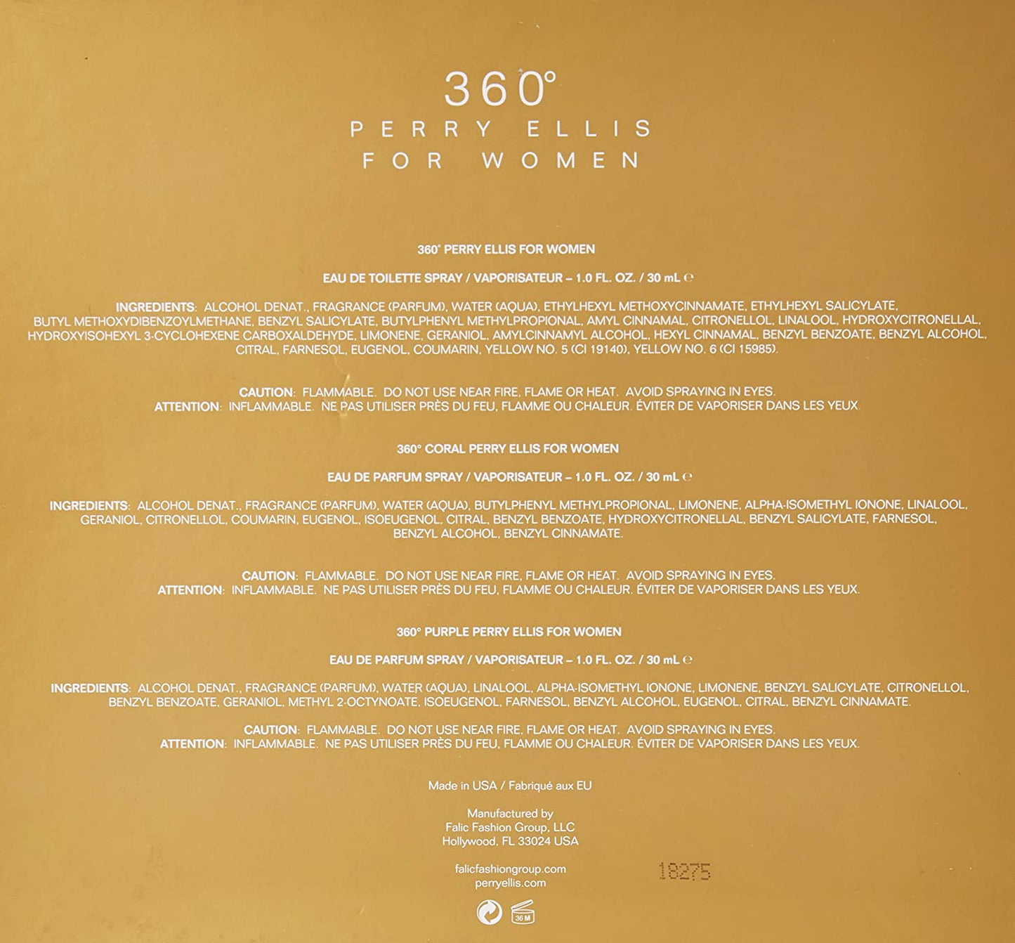 Perry Ellis 360 for Women 3 pcs Gift Set