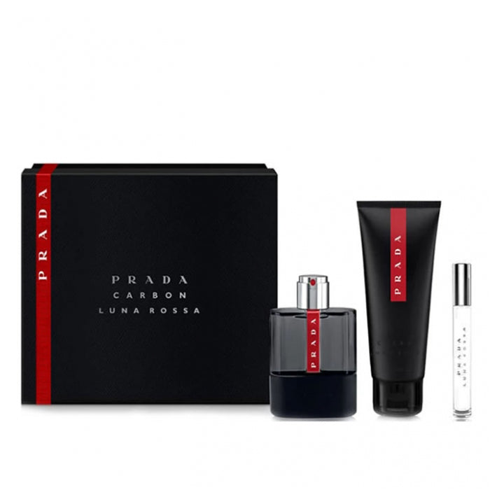 Prada Luna Rossa Carbon 3pc Gift Set EDT 3.4 oz 100 ml Men