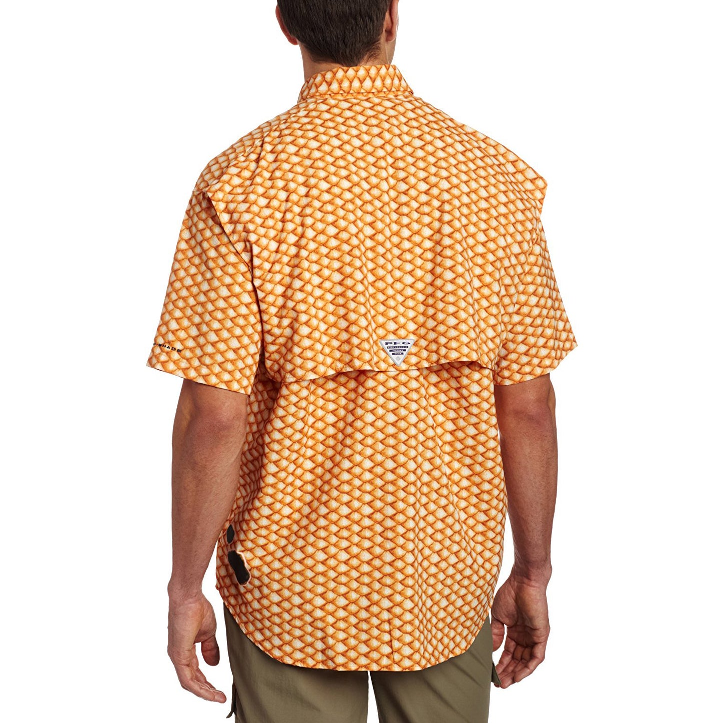 Columbia Super Bahama Short Sleeve Shirt (Campfire, Redfish Scales) (FM7190-843)