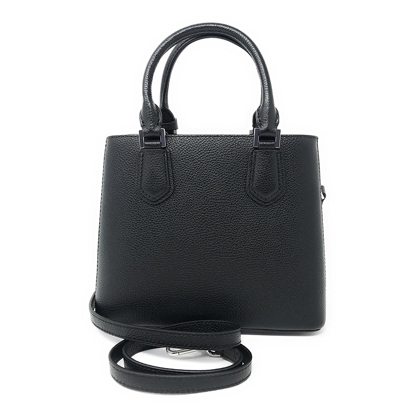 Michael Kors Adele MD Leather Messenger Bag in Black/Cement (35T8SAFM2L)