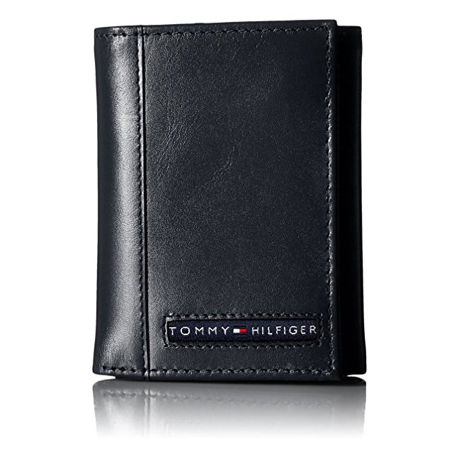 Tommy Hilfiger Leather Cambridge Trifold Wallet Navy (31TL11X033 –