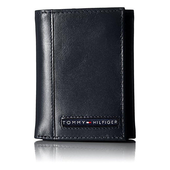 Tommy Hilfiger Men's Leather Cambridge Trifold Wallet Dark Brown (31TL11X033)