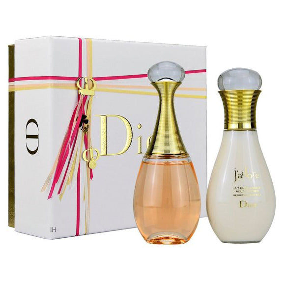 Jadore in Joy by Christian Dior for Women - 2 PC Gift Set 1.7oz EDT Spray 2.5oz Beautifying Body Mi