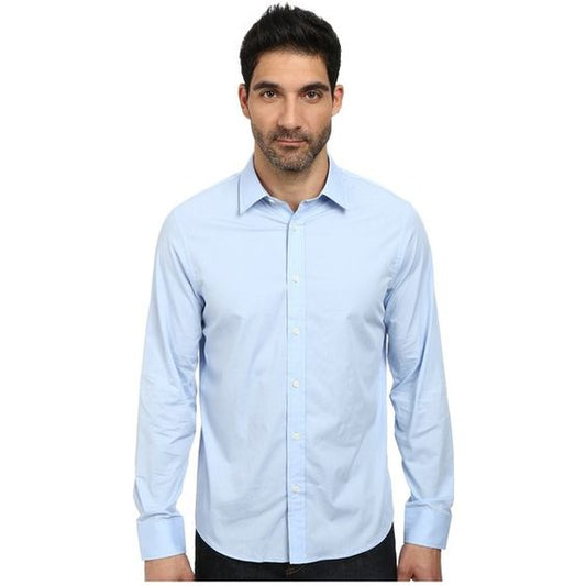 Michael Kors Tailored Fit Shirt (Steel Blue) Men's Long Sleeve
