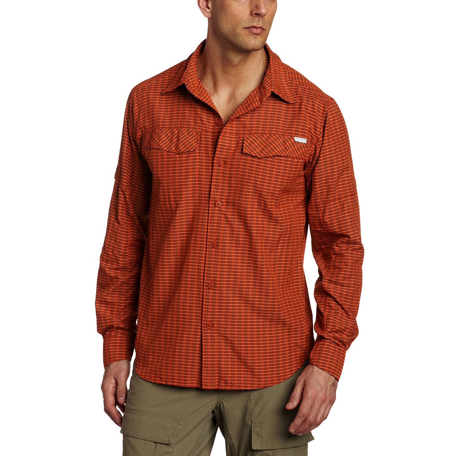 Columbia Silver Ridge Plaid Long Sleeve Shirt (Medium, Heatwave Mini Plaid)