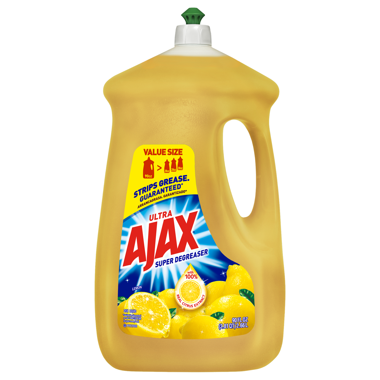 Ajax Ultra Super Degreaser Liquid Dish Soap, Lemon - 90 fluid ounce