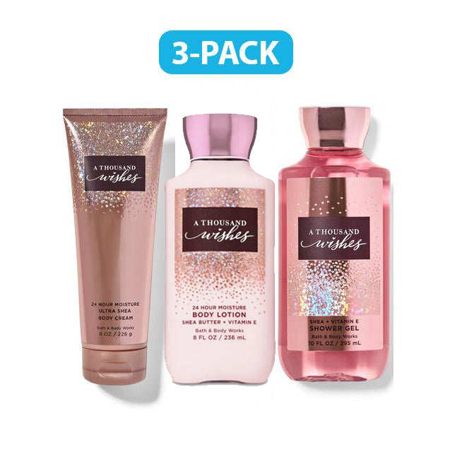Bath & Body Works A Thousand Wishes Body Cream+Body Lotion & Shower Gel "3-PACK"