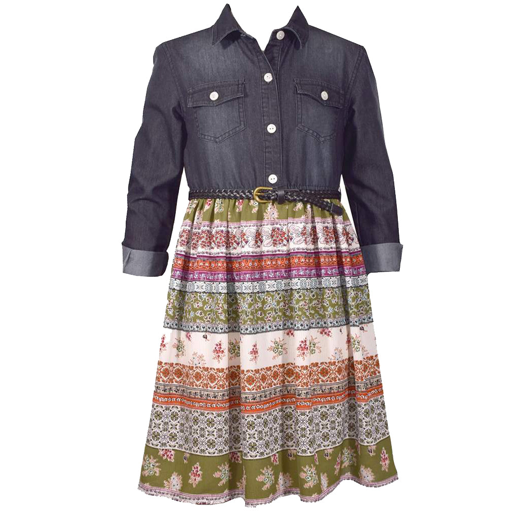 Bonnie Jean Denim Shirt Dress Size