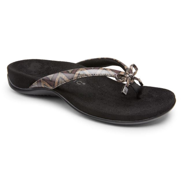 Vionic Women's Rest Bella II Toepost Sandal Black Chevron