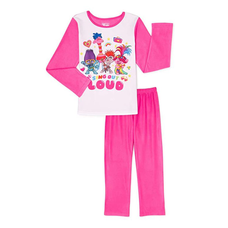 Trolls Sing Out 2 piece Flannel Pajamas Sleepwear Set