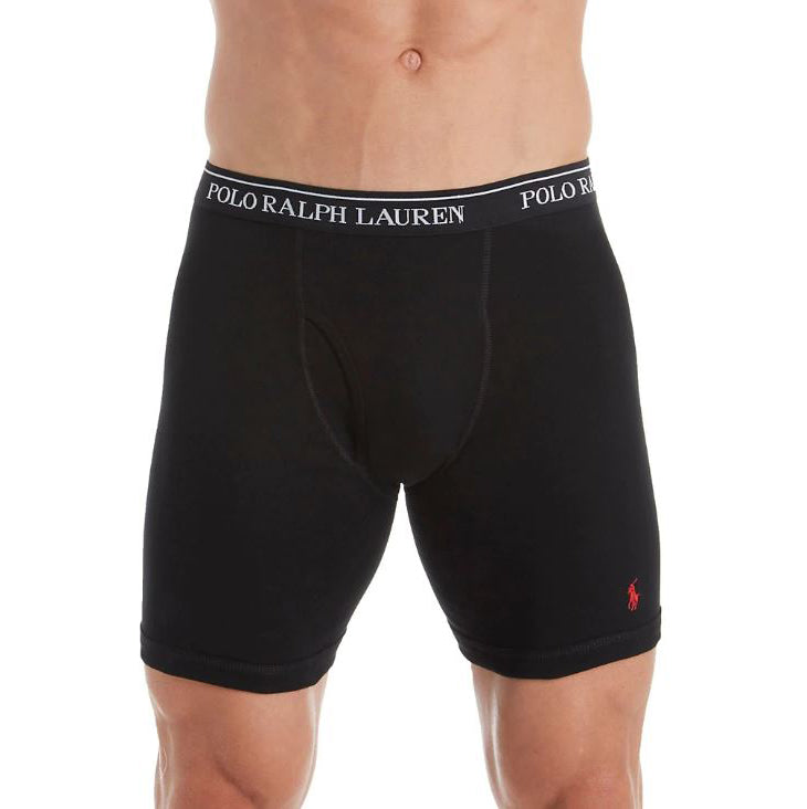 Polo Ralph Lauren Classic Fit Cotton Long Leg Boxer Brief (RCLBP3-PBD) Black "3-PACK"