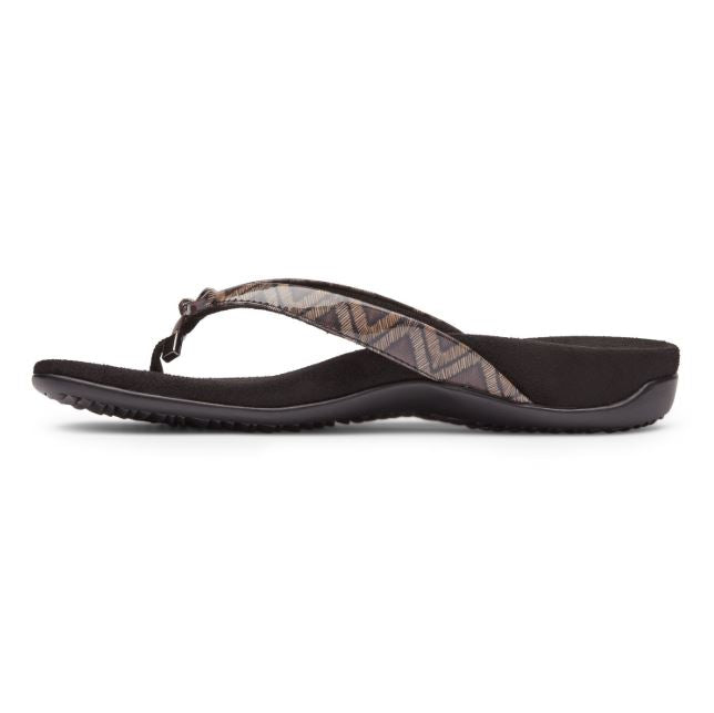 Vionic Women's Rest Bella II Toepost Sandal Black Chevron