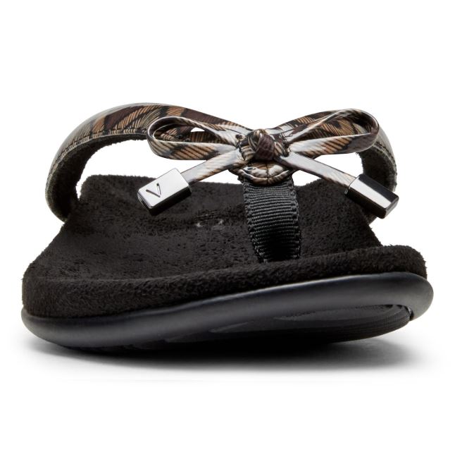 Vionic Women's Rest Bella II Toepost Sandal Black Chevron