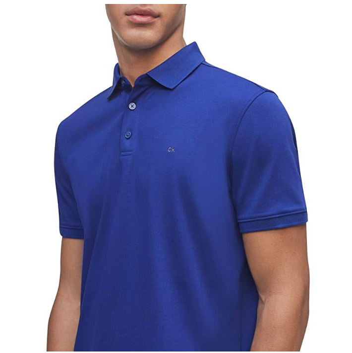 Calvin Klein Men's Solid Short Sleeve Liquid Touch Cotton Polo Shirt with  Uv Protection