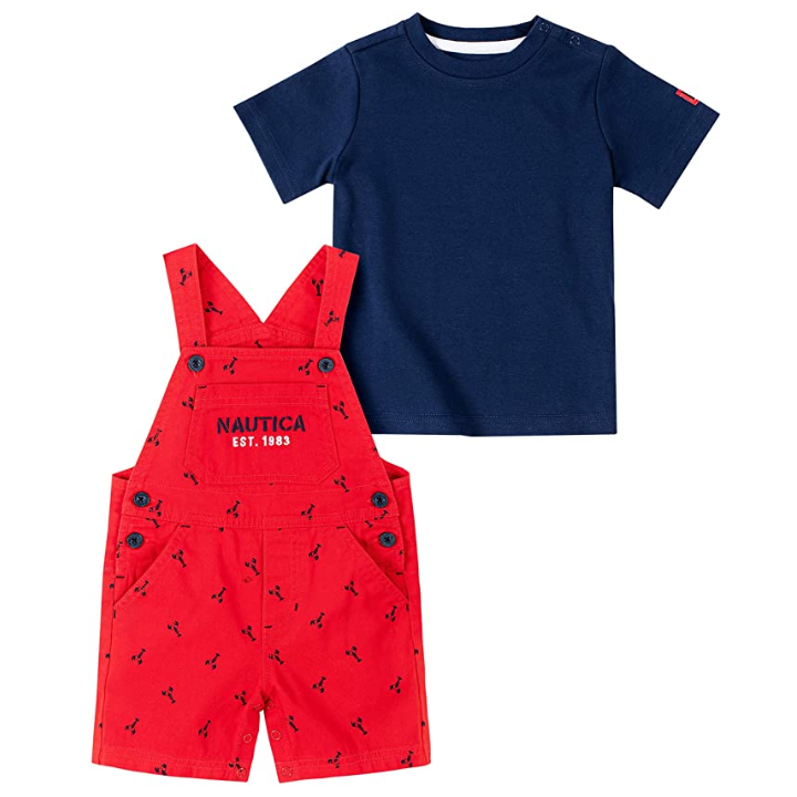 Nautica Sets Boys' Shortall Overall Set Navy/Red – Rafaelos