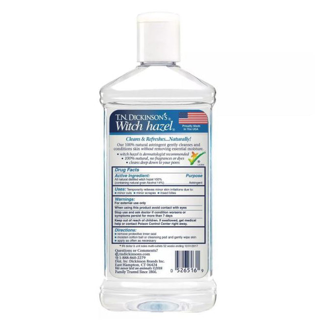 T.N. Dickinson's Witch Hazel Liquid 100% Natural Astringent 16 oz