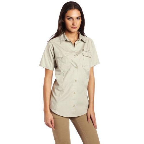 Columbia Women's Bonehead Short Sleeve Fishing Shirt Fossil (FL7311) X –  Rafaelos