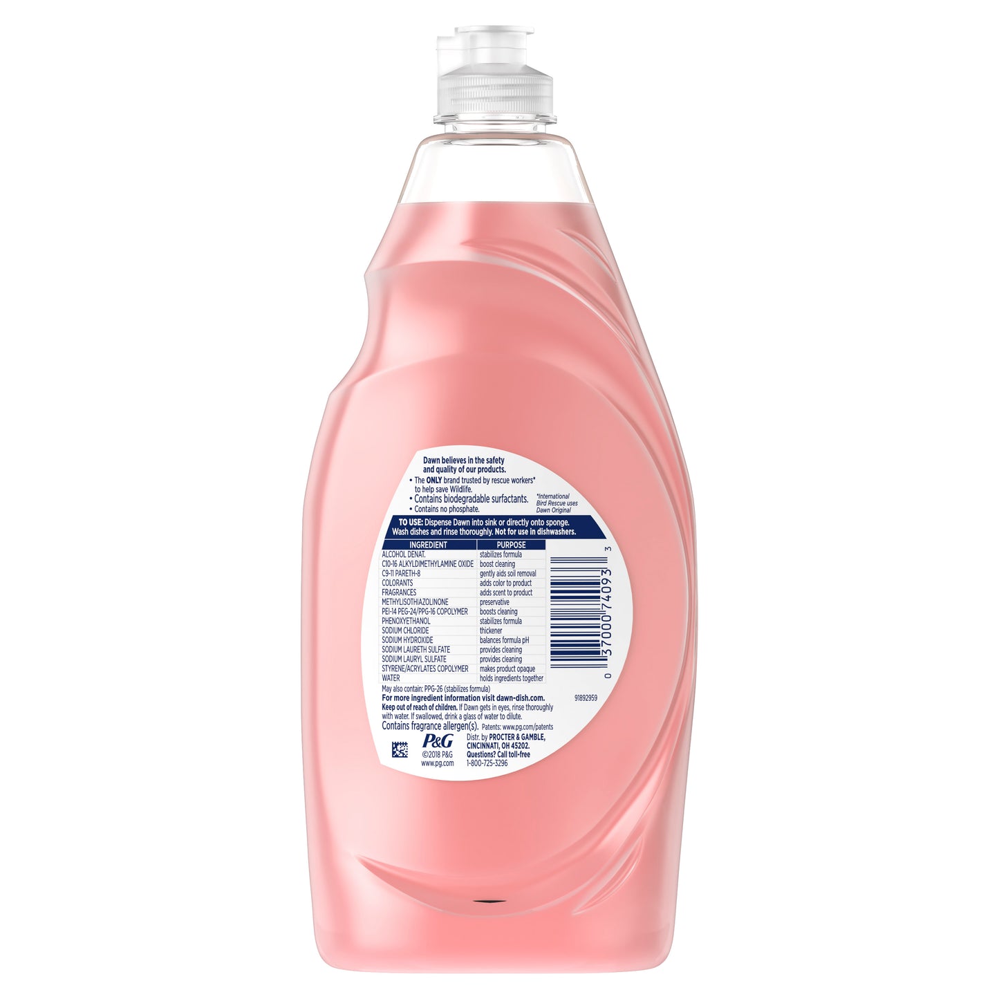 Dawn Ultra Liquid Dish Soap, Pomegranate & Rose Water Scent, 24 fl oz