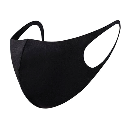Reusable Black Cotton Mask Black "3-PACK"