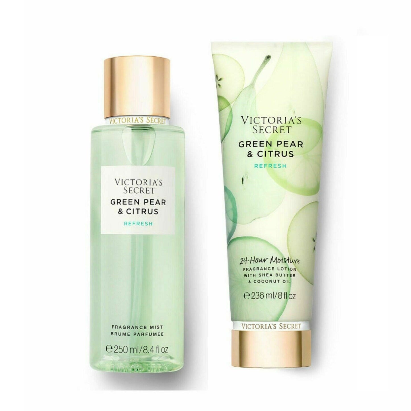 Victoria's Secret Green Pear & Citrus Body Mist & Body Lotion "2-PACK"