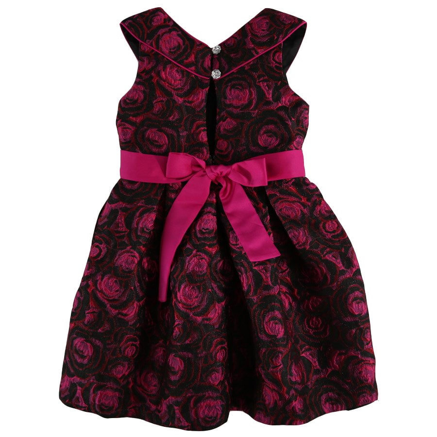 Bonnie Jean Girls Shimmering Floral Brocade Dress