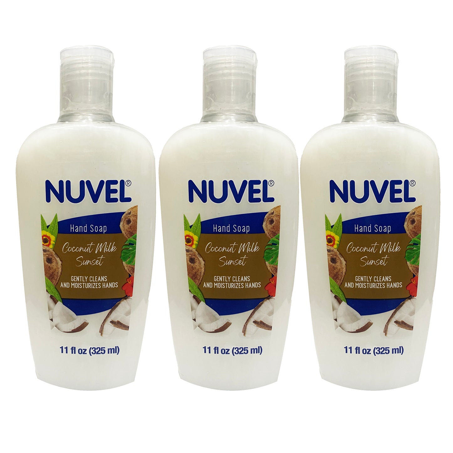 Nuvel Hand Soap Coconut Milk Sunset 11 oz "3-PACK"