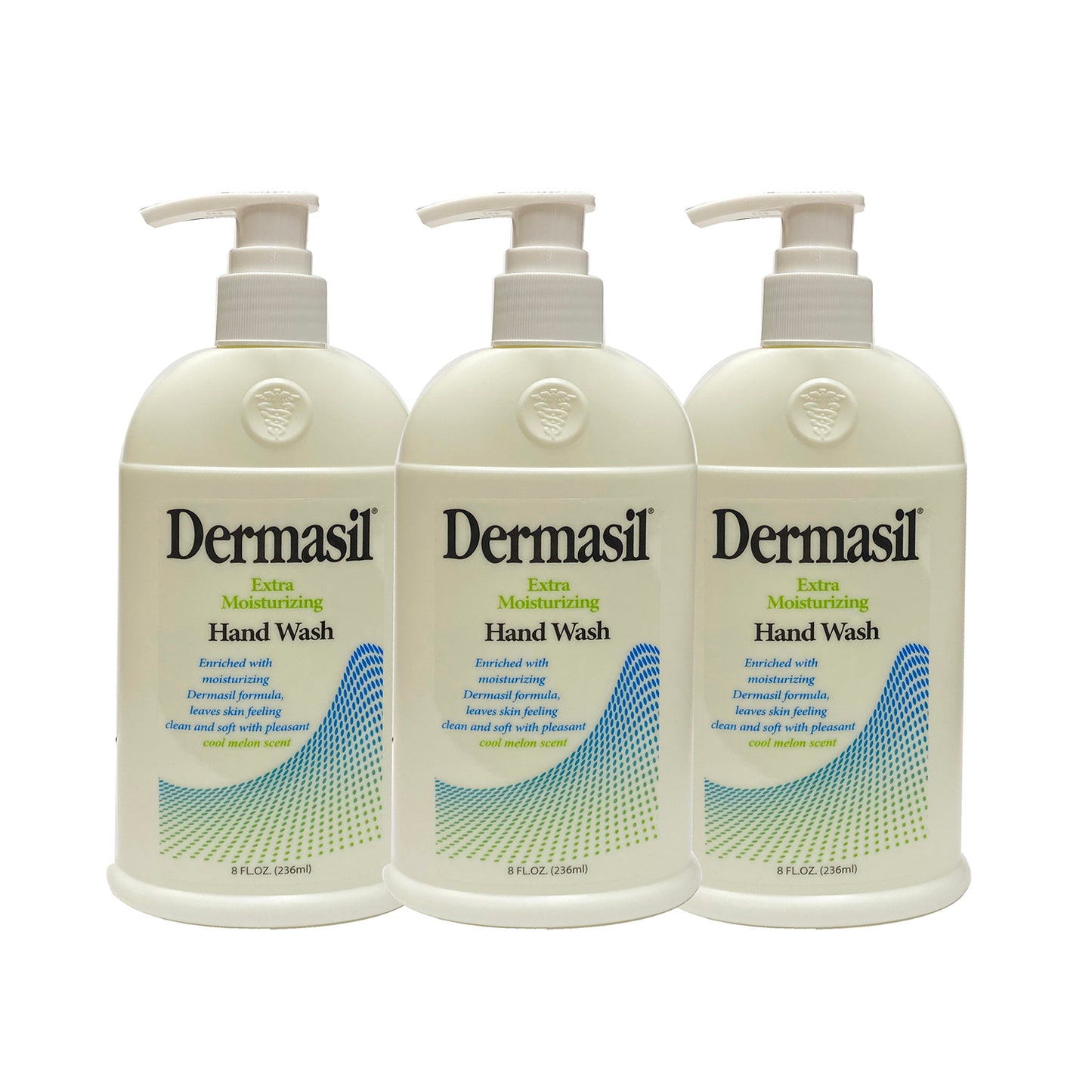 Dermasil Extra Moisturizing Hand Wash Cool Melon Scent 8 oz "3-PACK"