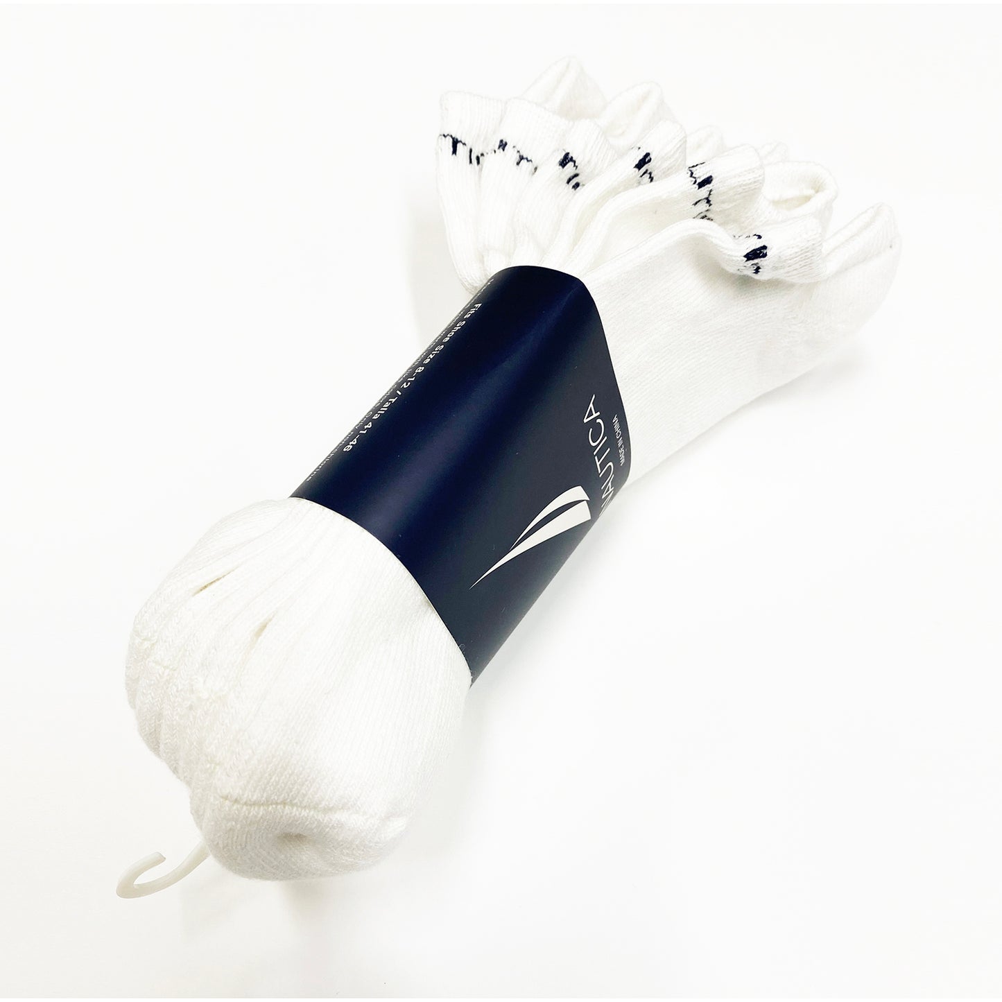 Nautica White Noshow Low Ankle Cushioned Socks "3-PACK" Size 8-12