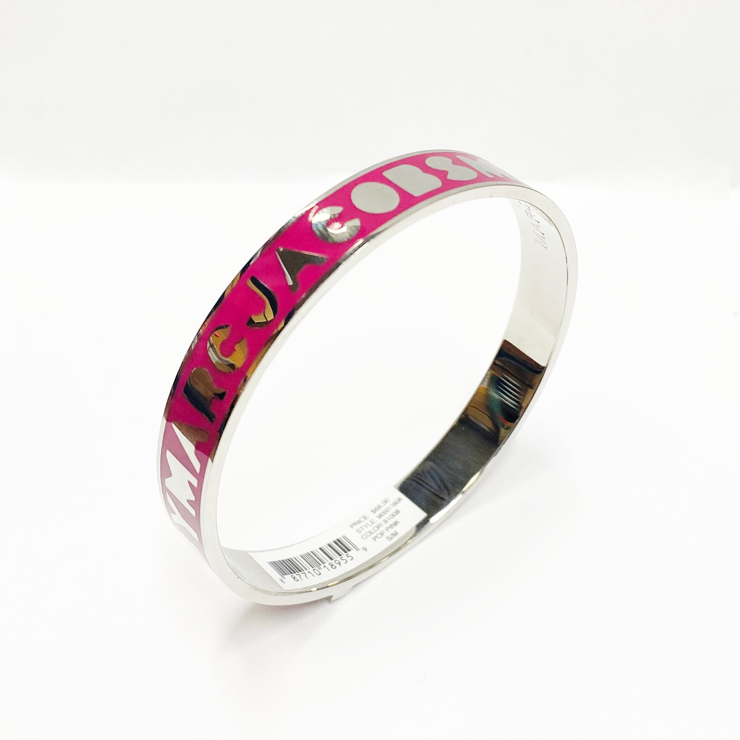 Marc Jacobs Bangle Logo Bracelet Pop Pink/Silver 1PC