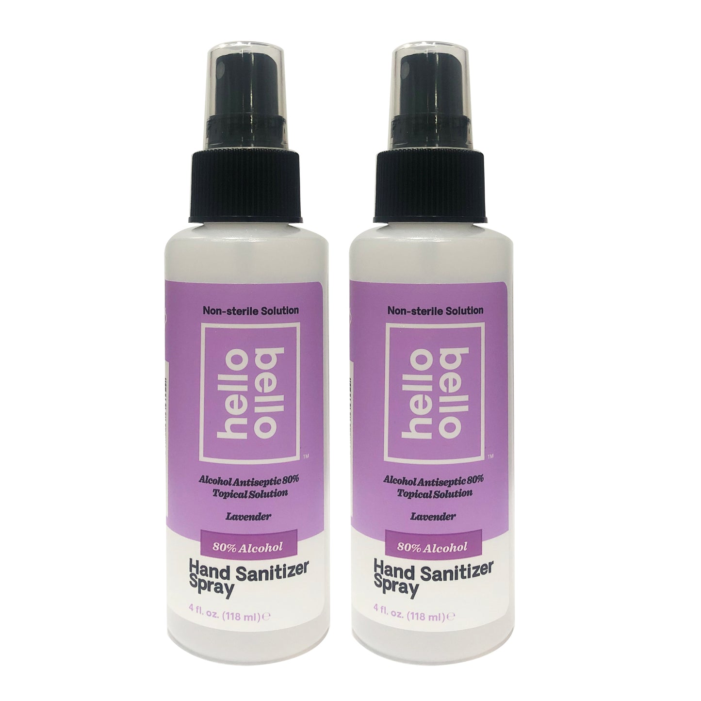 Hello Bello Hand Sanitizer 80% Alcohol 4.0 oz Lavender "2-PACK"