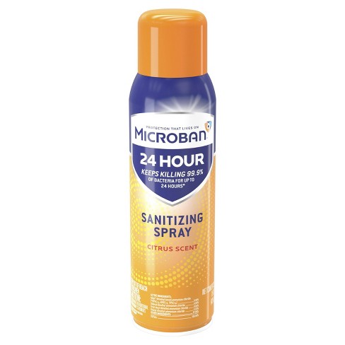 Microban 24 Hour Disinfectant Sanitizing Spray, Citrus, 15 fl oz