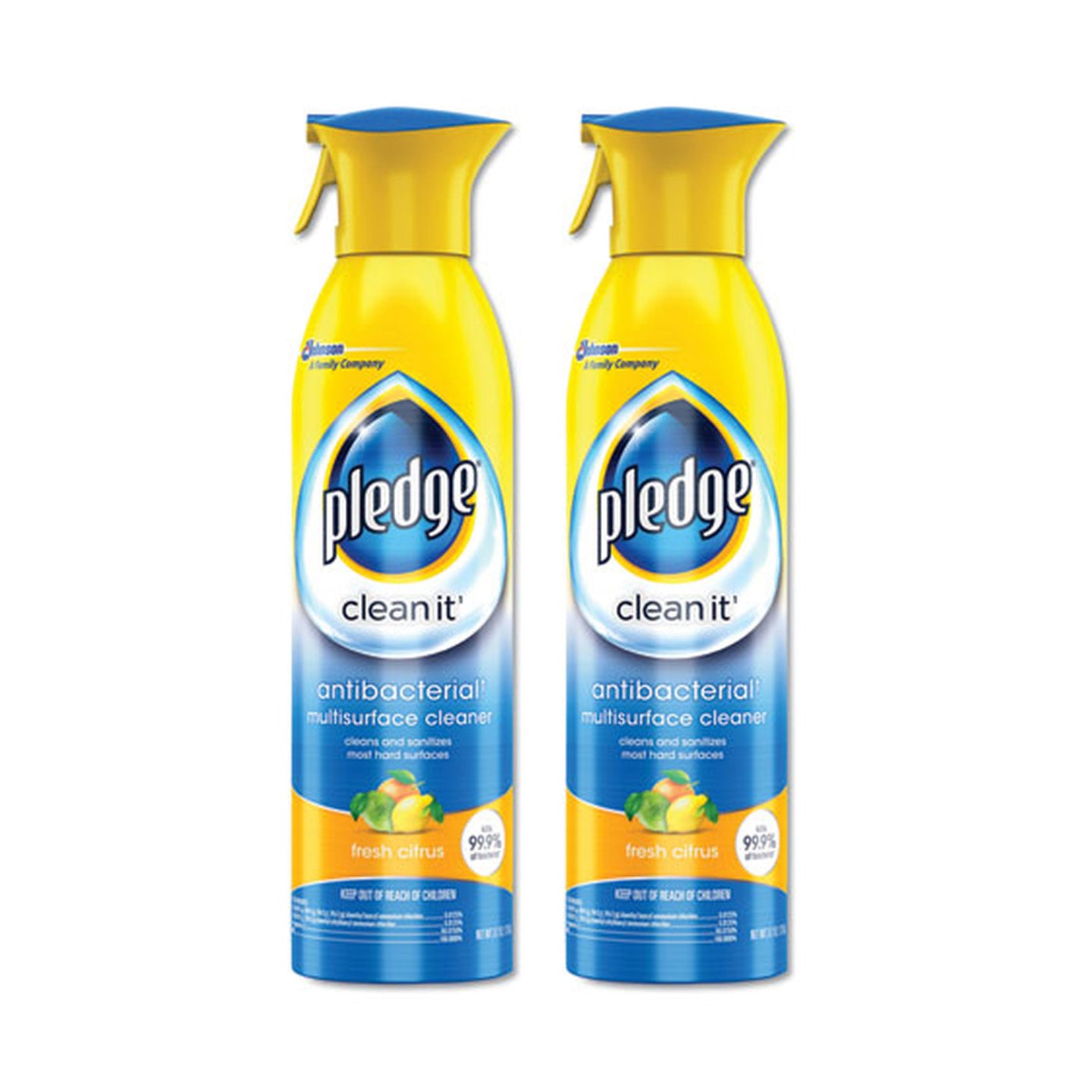 Pledge Clean It Fresh Citrus Multi-Surface Anti Bacterial Spray 9.7 oz "2-PACK"