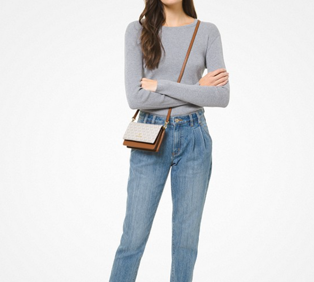 Michael Kors Jet Set Small Logo Smartphone Convertible Crossbody Bag