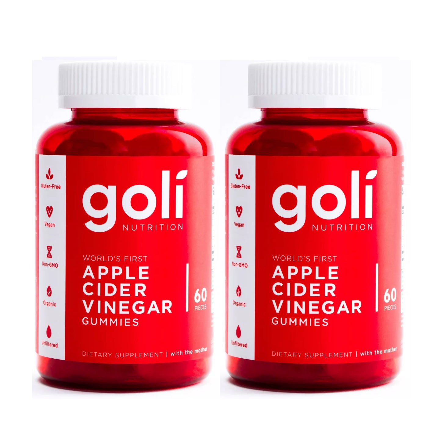 Goli Nutrition 60-Count Apple Cider Vinegar Gummies "2-PACK"
