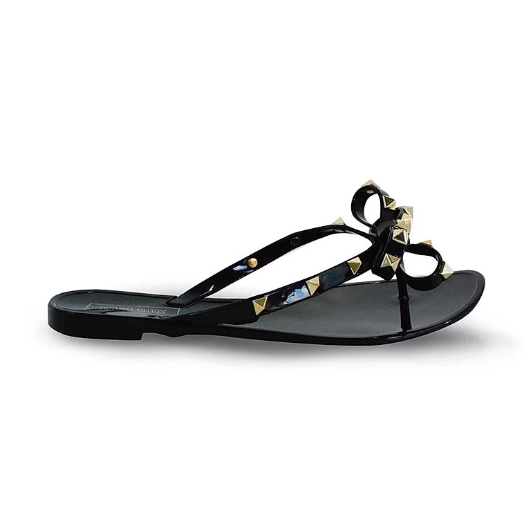 Victoria Adames Valencia Black Jelly Women Sandals