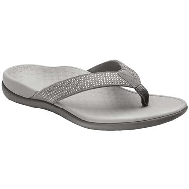 Vionic Women's Tide Rhinestones Thong Sandal Pewter