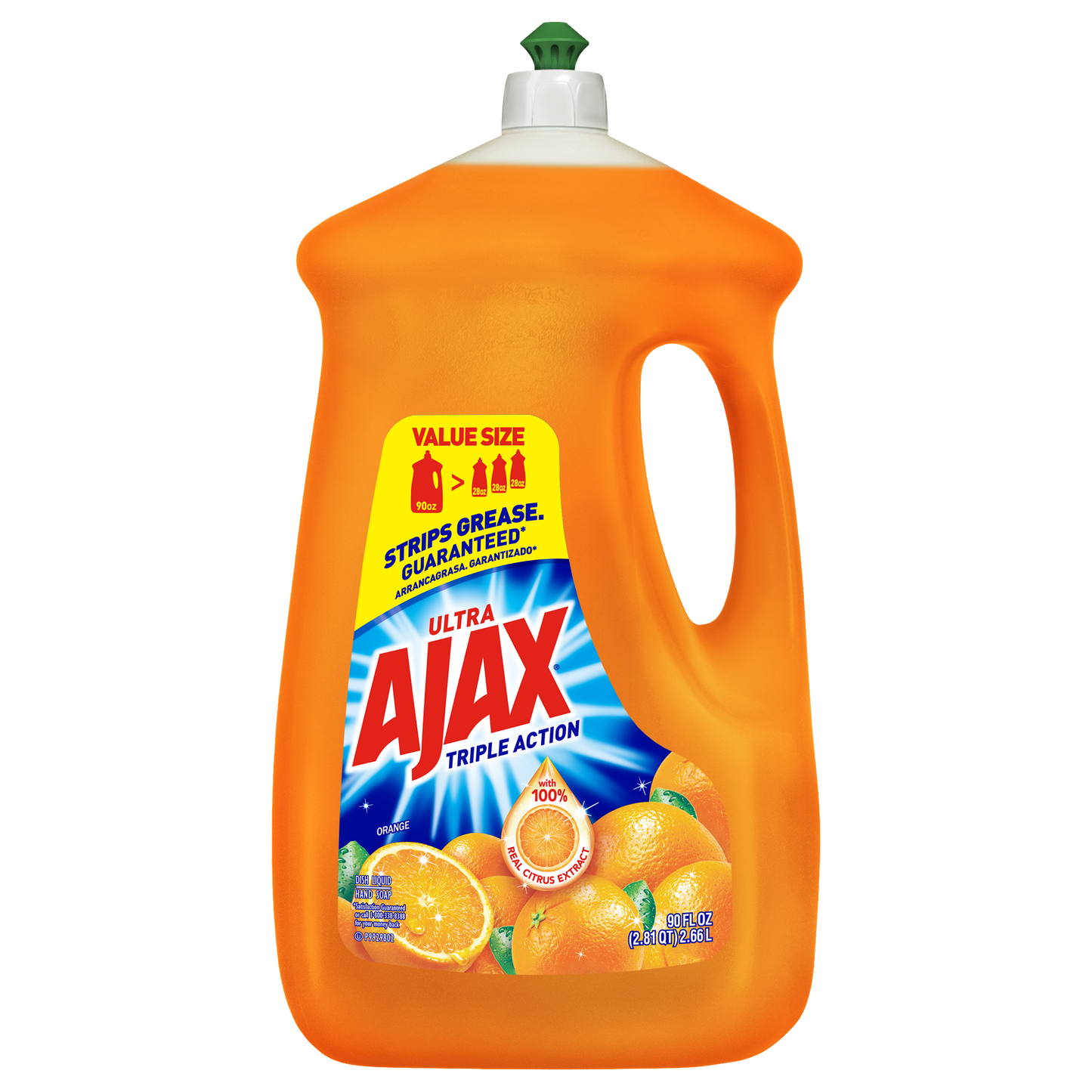 Ajax Ultra Triple Action Liquid Dish Soap, Orange 90 fluid ounce