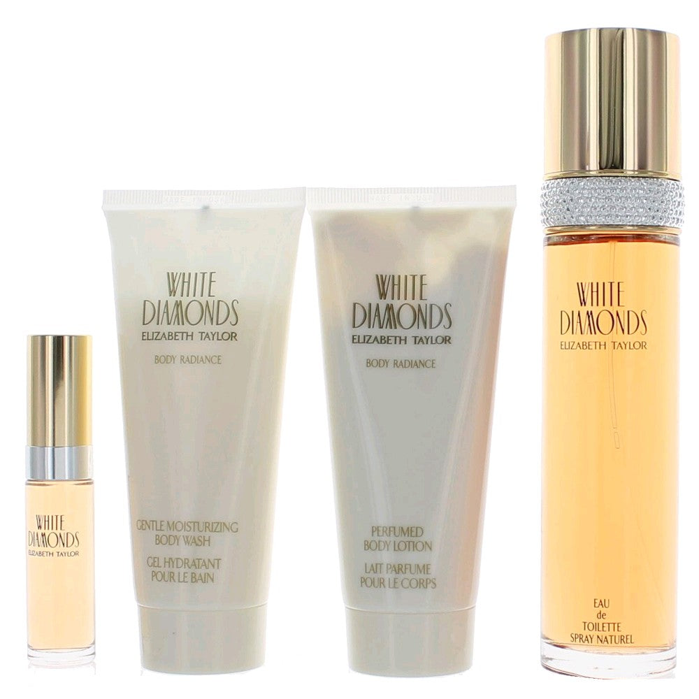Elizabeth Taylor White Diamonds 4PC Gift Set EDT 3.3 oz Women