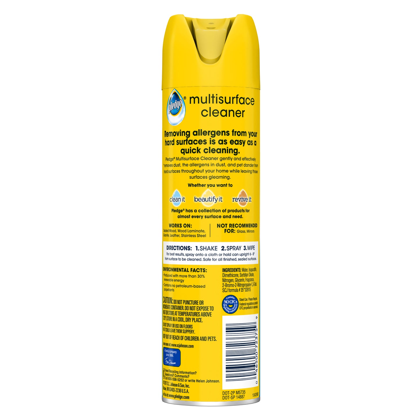 Johnson Lemon Dust & Allergen Multisurface Furniture Cleaner 9.7 oz